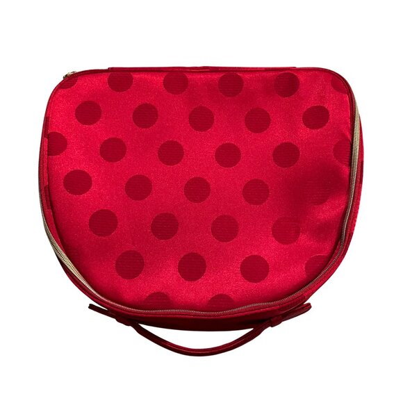 Estee Lauder Holiday Red Polka Dot Large Train Case Travel Makeup Bag 2025 GWP - Picture 3 of 14